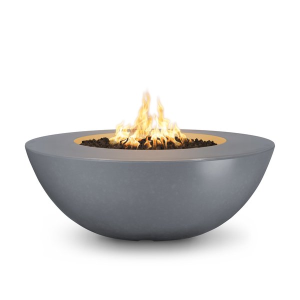 The Outdoor Plus 48 Round Sedona Fire Pit - GFRC Concrete - Gray - Spark Ignition with Flame Sense - Natural Gas OPT-SEDWL48FSEN-GRY-NG